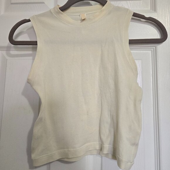 SKIMS cotton jersey mock neck tank Bone Small - Picture 2 of 7